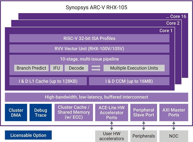 Synopsys ARC-V RHX-100 Block Diagram